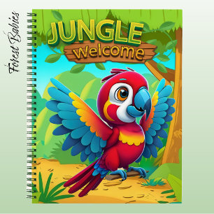 Cuaderno Loro Guacamayo Ave Tropical Personaje de Dibujos A