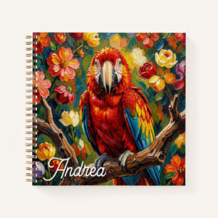 Cuaderno Loro Guacamayo Impasto Personalizado Bonito