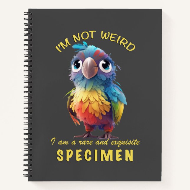Cuaderno Loro No soy raro, soy raro, raro y gracioso (Anverso)