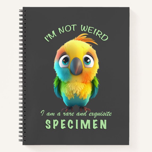 Cuaderno Loro No soy raro, soy raro, raro y gracioso (Anverso)