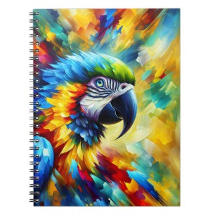 Cuaderno Loro Radiancia Tropical – Arte de Pájaro Abstracto