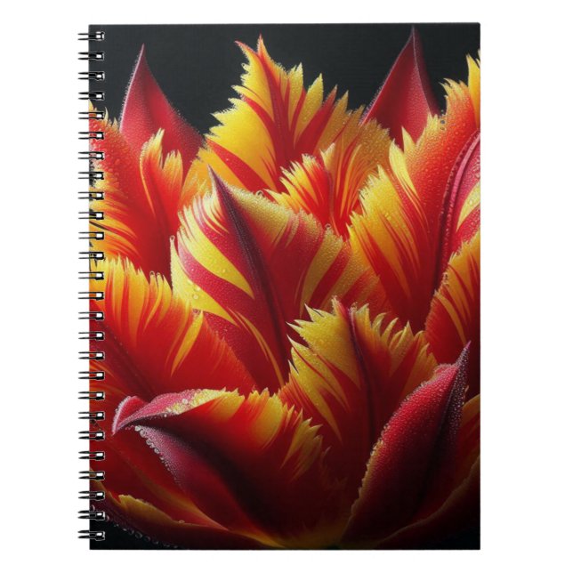 Cuaderno Loro Tulip Floral rojo y amarillo (Frente)