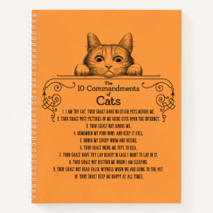 Cuaderno Los 10 mandamientos de gatos divertidos