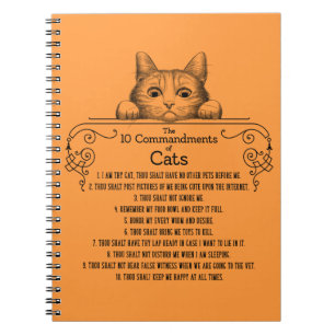 Cuaderno Los 10 mandamientos de los gatos divertidos