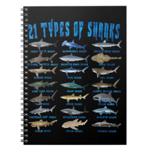 Cuaderno Los Amantes Del Tiburón Aman 21 Tipos De Animales 