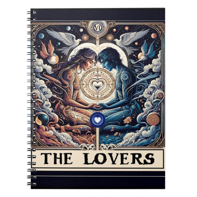 Cuaderno LOS AMANTES Tarot Celestial Hombre y Mujer Almas G (Frente)