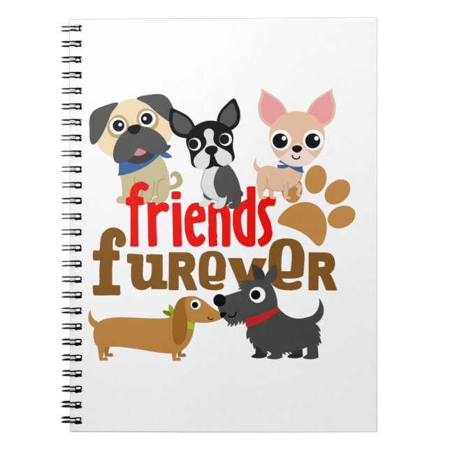 Cuaderno Los amigos Furever persiguen perritos (Frente)