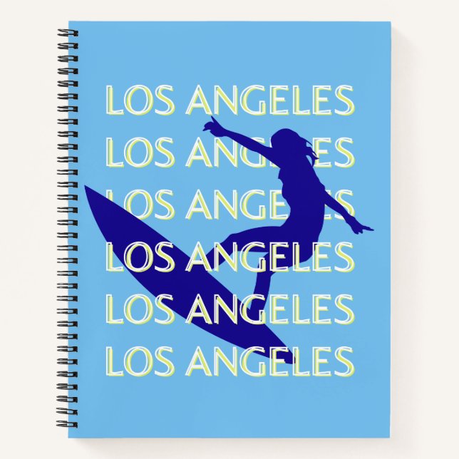 Cuaderno Los Angeles Travel Art, California, Travel, Blue (Anverso)