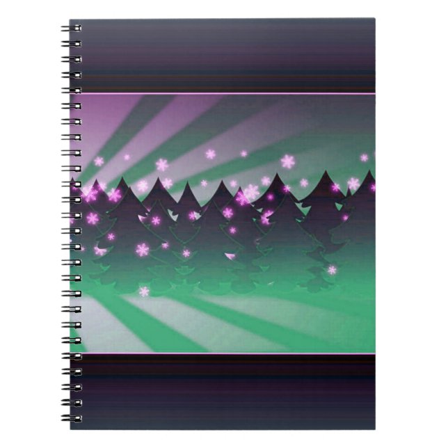 Cuaderno Los árboles de Navidad sombras de verde (Frente)