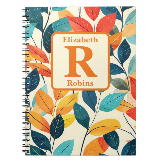 Cuaderno Los autums coloridos dejan al personalizado person (Frente)
