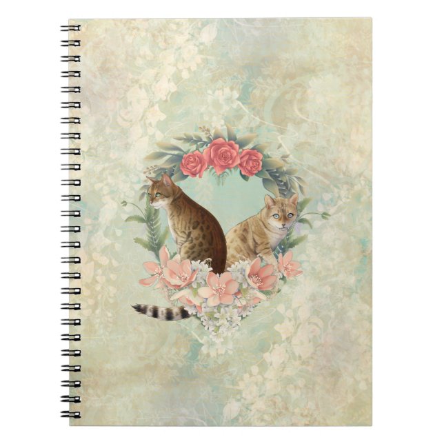 Cuaderno Los Budas de Loki: Gatos de Mika y Chidori Bengal (Frente)