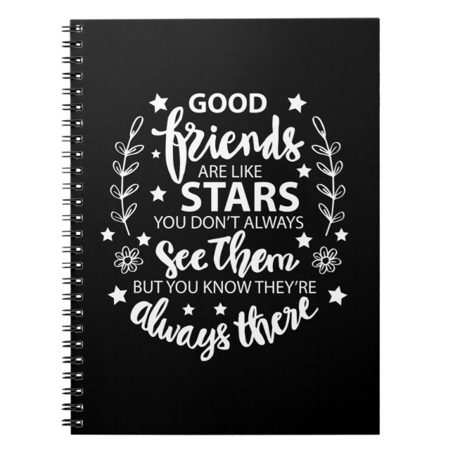 Cuaderno Los buenos amigos son como las estrellas (Frente)