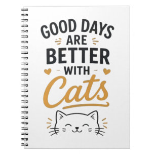 Cuaderno Los buenos días son mejores con gatos Tipografía a