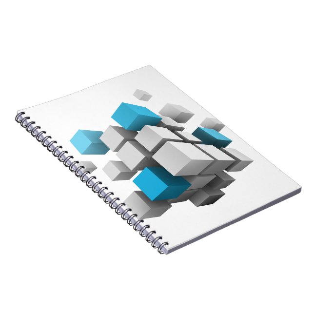 Cuaderno Los cubos 3D de SlipperyJoe son cautivadores de ac (Lado Derecho)