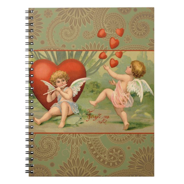 Cuaderno Los Cupidos de San Valentín aman la antigua cosech (Frente)