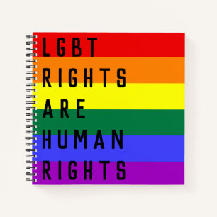 Cuaderno Los derechos LGBT son la bandera arcoiris de los d