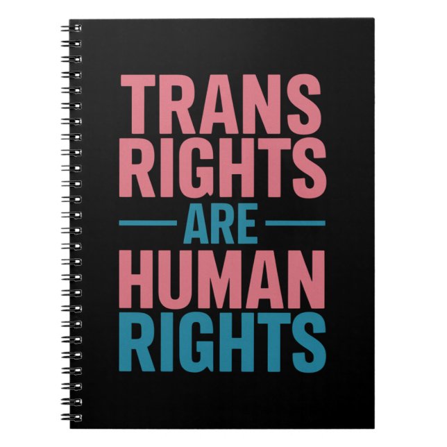 Cuaderno Los derechos trans son derechos humanos Orgullo tr (Frente)