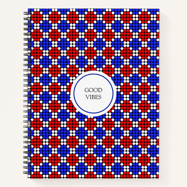 Cuaderno Los diamantes blancos blancos blancos y azules mod (Anverso)