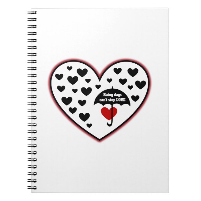 Cuaderno Los días lluviosos no pueden parar el amor (Frente)