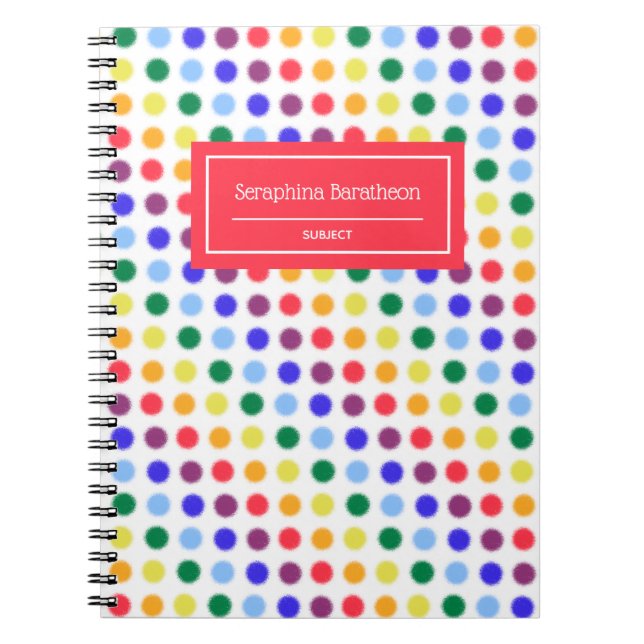 Cuaderno Los divertidos puntos de arco iris personalizados (Frente)