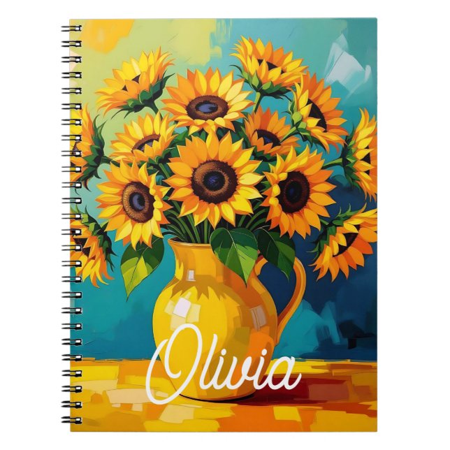 Cuaderno Los girasoles amarillos en una vesícula amarilla p (Frente)