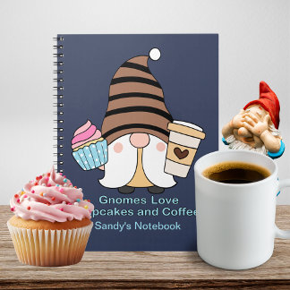 Cuaderno Los gnomes aman los pasteles y el café con nombre 