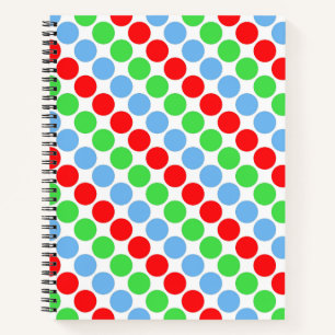 Cuaderno Los grandes puntos de polka multicolores retro ses