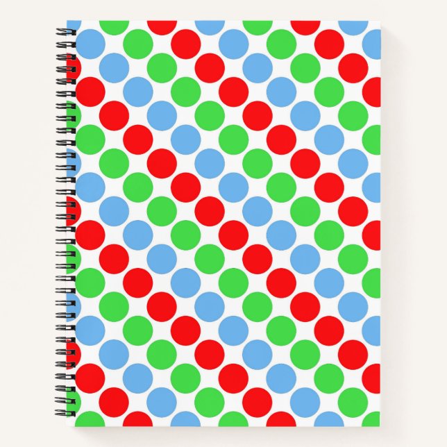 Cuaderno Los grandes puntos de polka multicolores retro ses (Anverso)