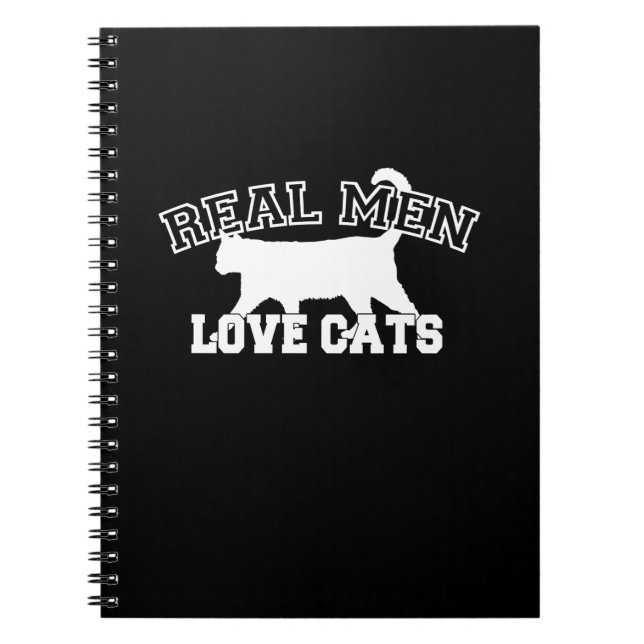 Cuaderno Los hombres reales aman a los gatos con silueta bl (Frente)