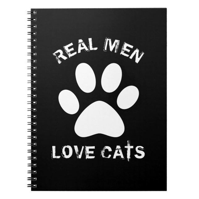 Cuaderno Los hombres reales aman a los gatos Personalizado  (Frente)