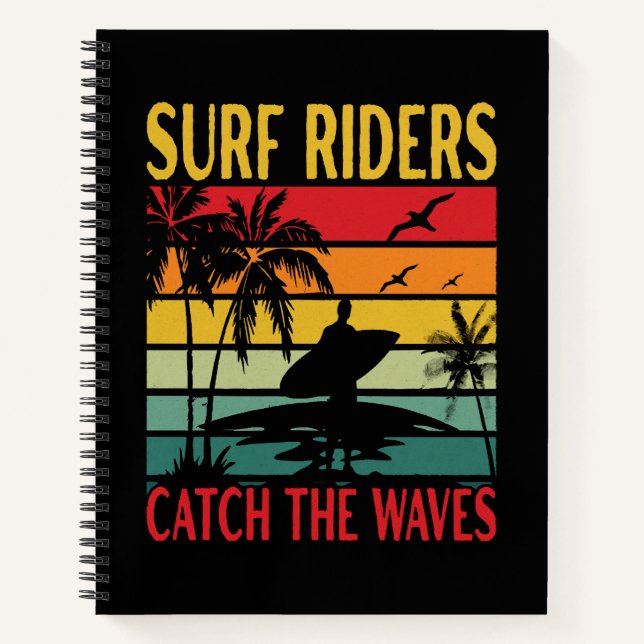 Cuaderno Los jinetes de surf atrapan las olas (Anverso)