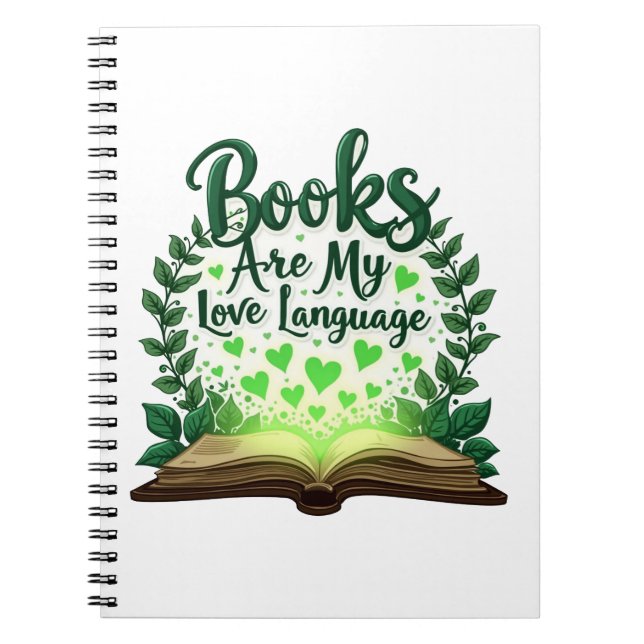 Cuaderno Los libros son mi lenguaje de amor leyendo bibliot (Frente)