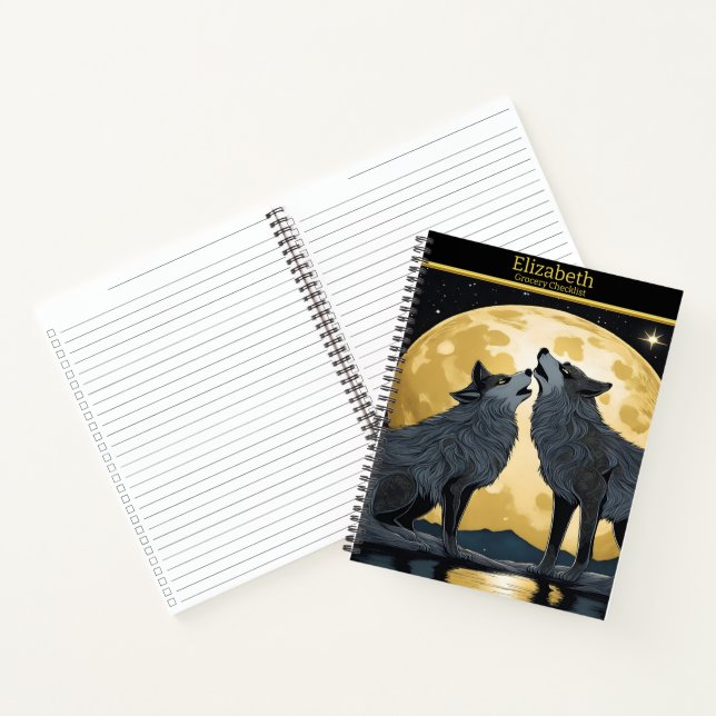 Cuaderno Los lobos majestuosos serenan la luz de la luna re (Interior)