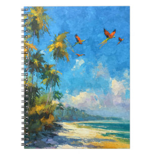 Cuaderno Los loros vuelan el arte del cielo tropical oceáni