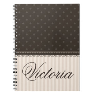 Cuaderno Los lunares beige de marfil elegantes de Brown