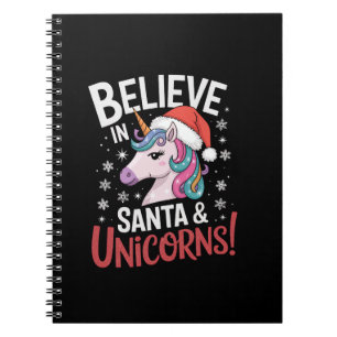 Cuaderno ¡Los navidades Unicornios creen en Santa y Unicorn