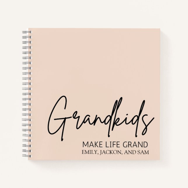 Cuaderno Los nietos manuscritos hacen la vida grandiosa (Anverso)