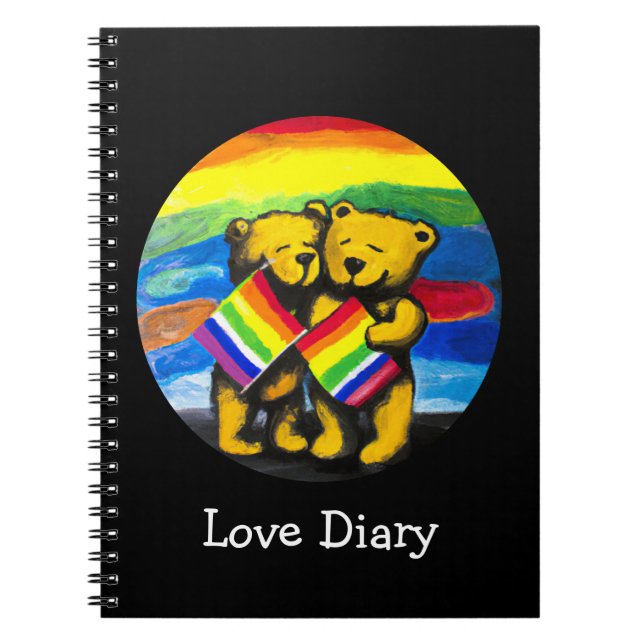 Cuaderno Los osos de personalizable aman a la pareja LGBT c (Frente)