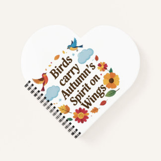 Cuaderno Los pájaros portan el espíritu de otoño con las al