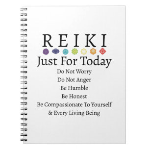 Cuaderno Los principios de Reiki aceptan el blanco