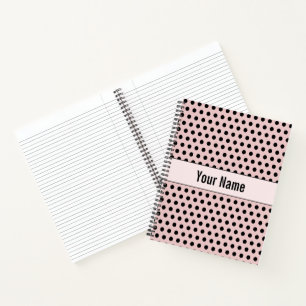 Cuaderno Los puntos clásicos de la polka retro vintage rosa
