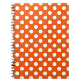 Cuaderno Los puntos de la polka blanca en el naranja