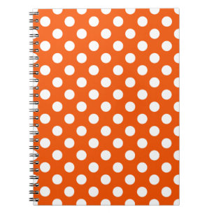 Cuaderno Los puntos de la polka blanca en el naranja