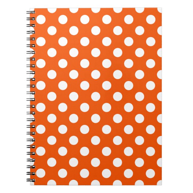 Cuaderno Los puntos de la polka blanca en el naranja (Frente)