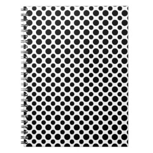 Cuaderno Los puntos de Polka Blanco Negro grandes y pequeño
