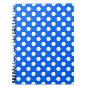 Cuaderno Los puntos de polka blanco sobre el azul real