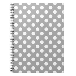 Cuaderno Los puntos de polka blanco sobre gris