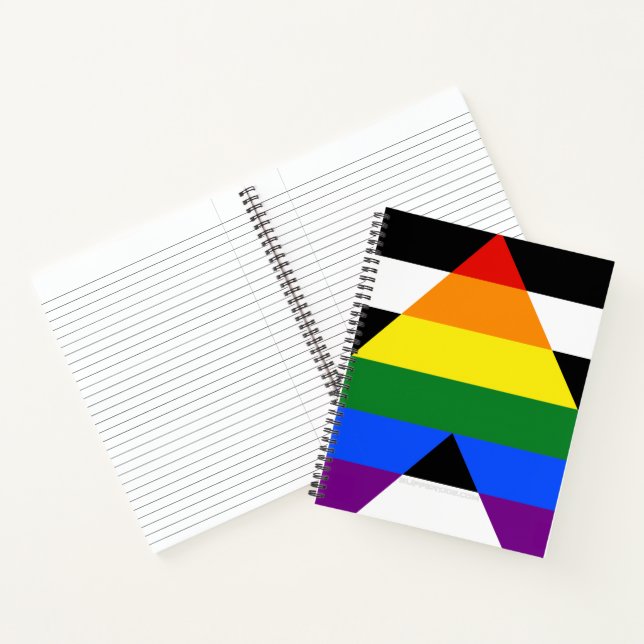 Cuaderno Los regalos gay de la bandera de aliado directo de (Interior)