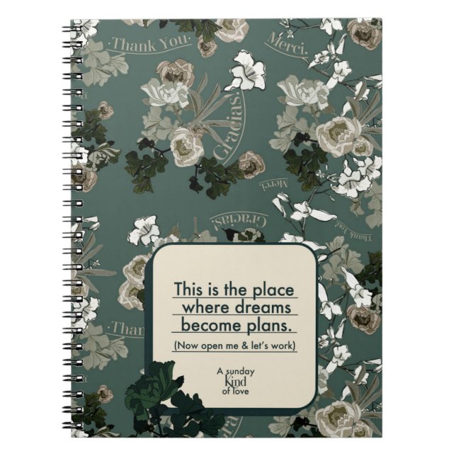 Cuaderno Los sueños se convierten en planes (Frente)