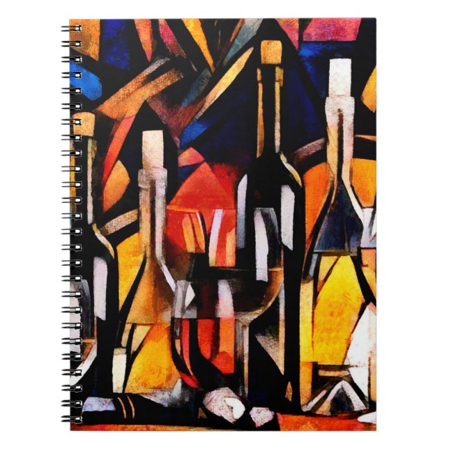 Cuaderno Los temas del vino son el cubismo. Botellas de vid (Frente)